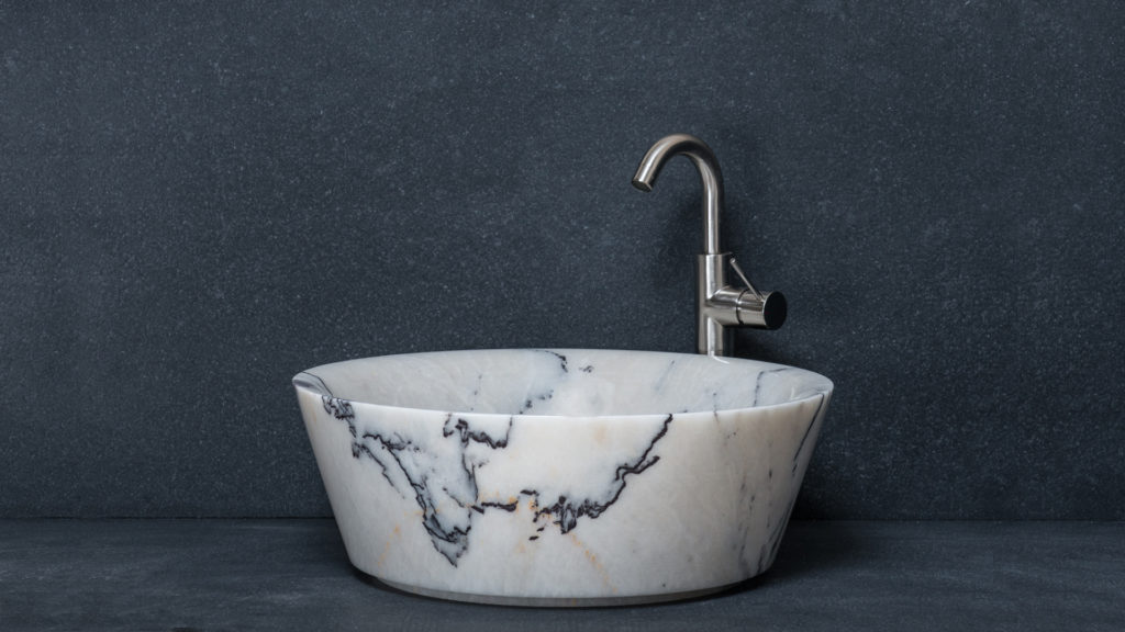 Round marble washbasin “Simple Lilac”