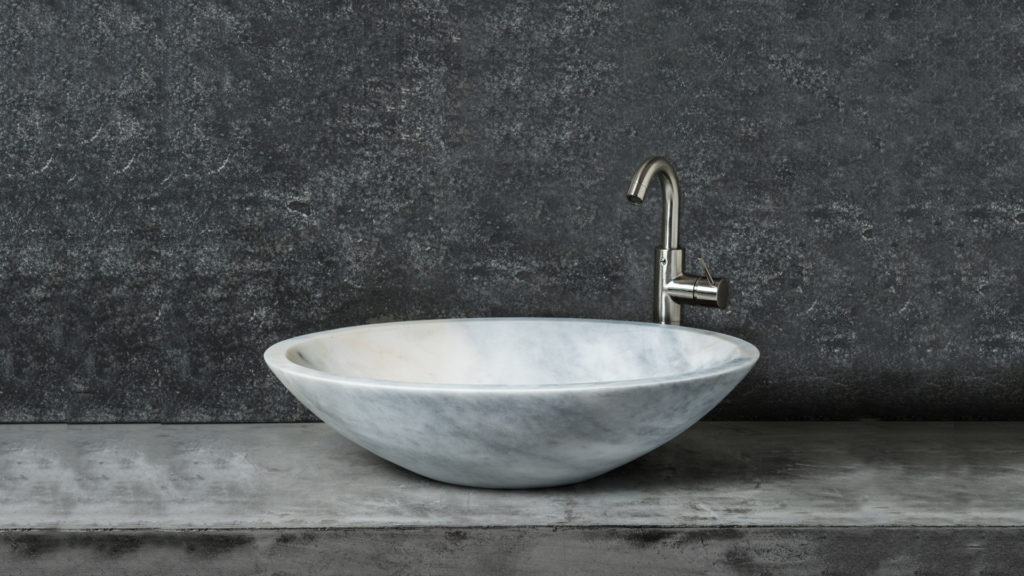 Lavabo ovale in marmo “Ovetto Grey”