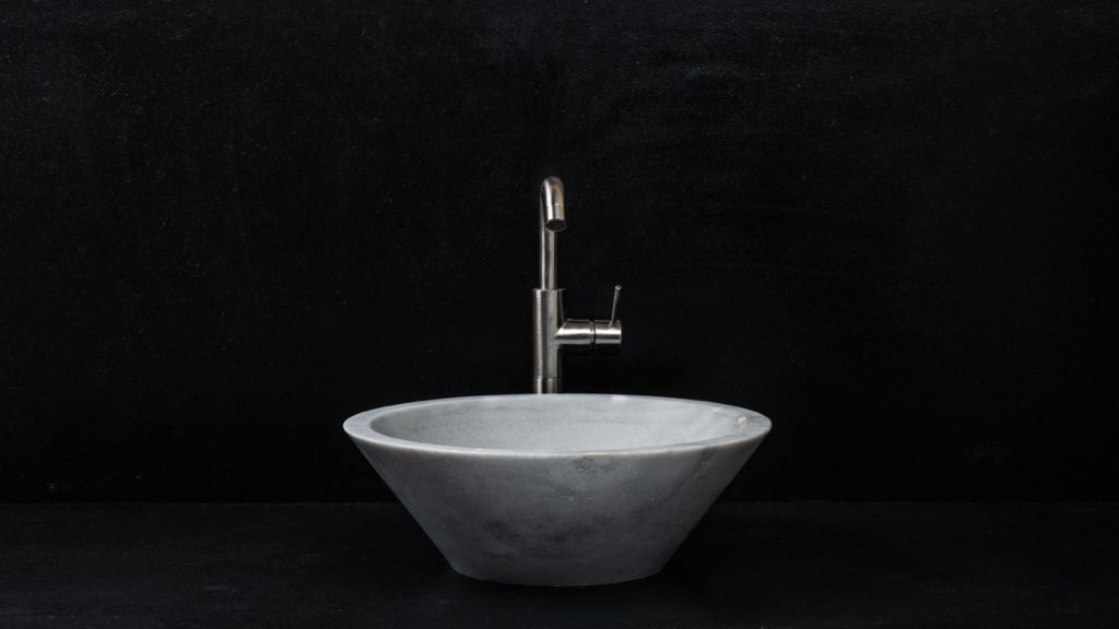 Small, round marble washbasin “Talla Grey”